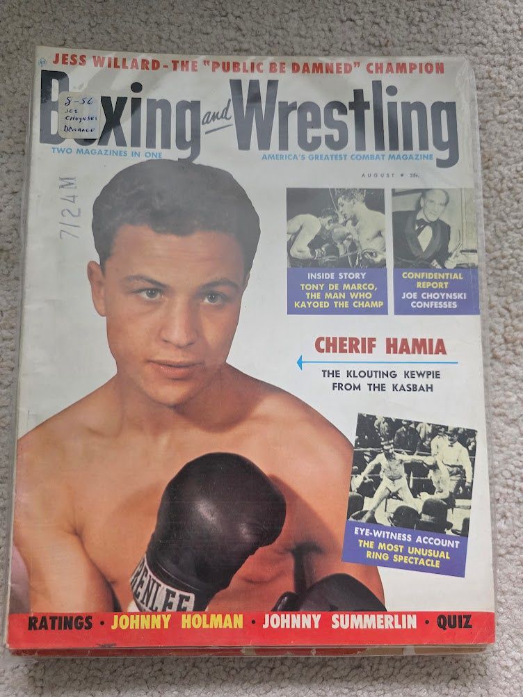 Boxing And Wrestling Magazine August 1956 Cherif Hamia