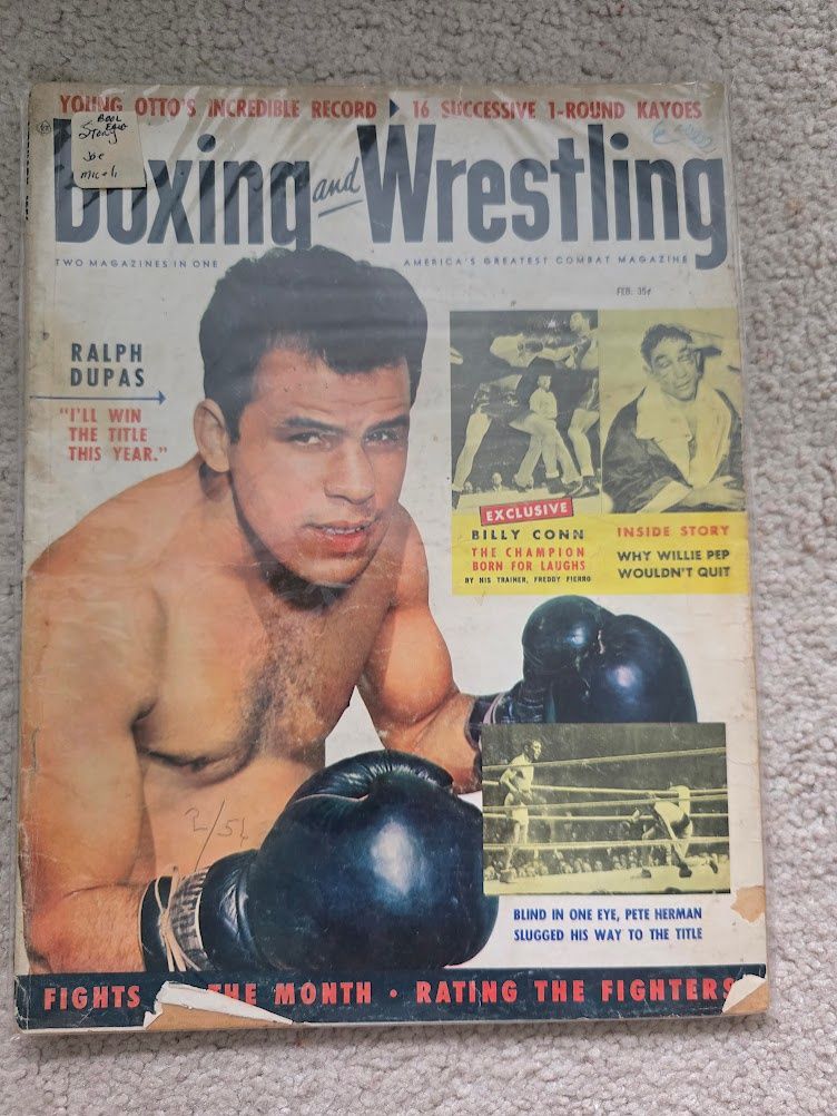 Boxing And Wrestling Magazine. February 1956. Ralph Dupas.
