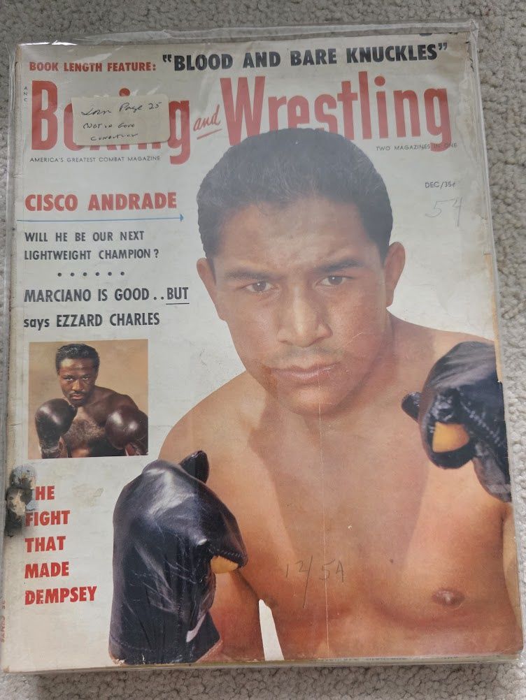 Vintage Magazine Boxing and Wrestling December 1954 Cisco Andrade