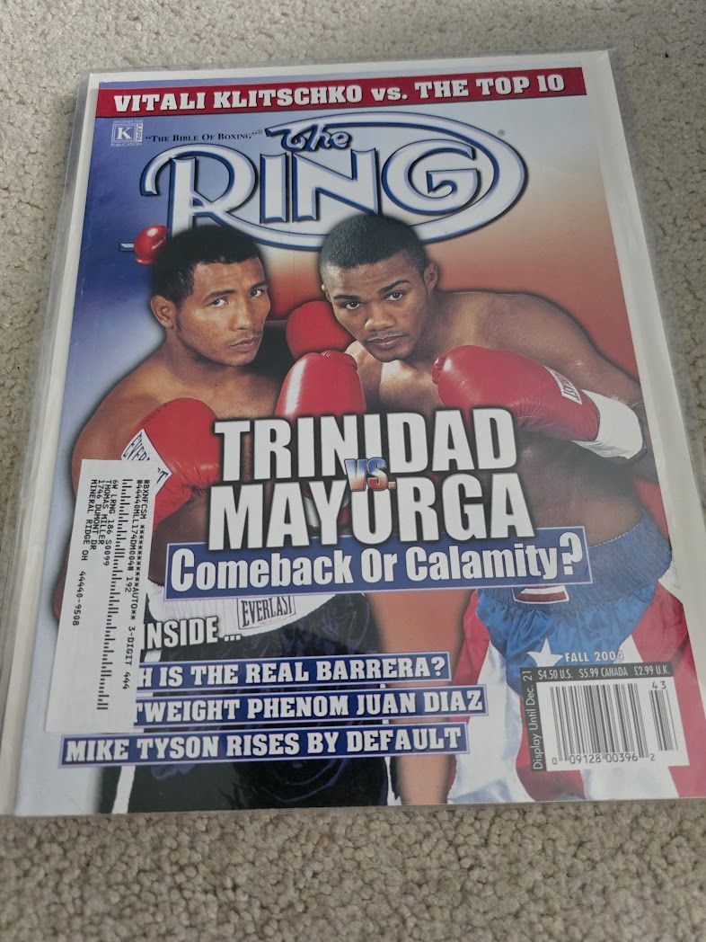 THE RING boxing MAGAZINE fall 2004 felix trinidad vs mayorga
