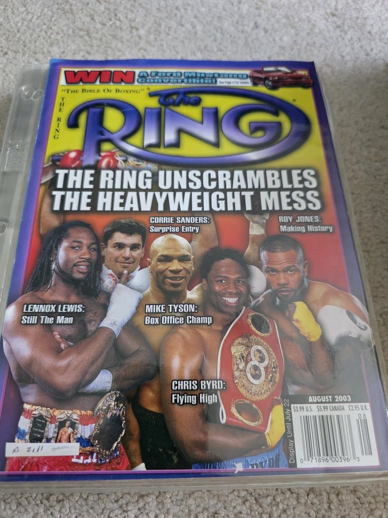 The Ring Boxing Magazine ~ August 2003 ~ Tyson Lewis Roy Jones Sanders