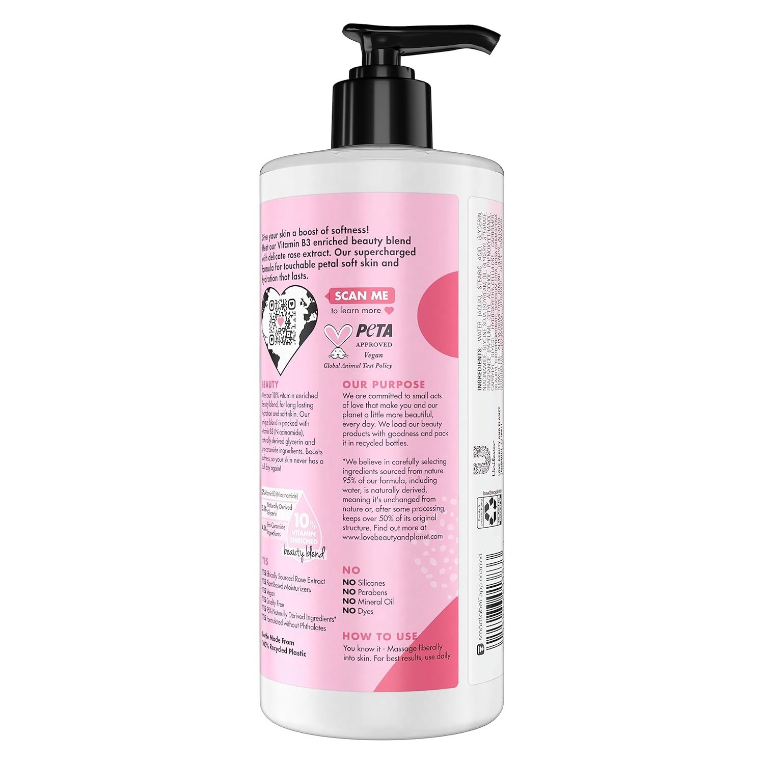 20 Brand New Love Beauty and Planet Rose + Vitamin B3 Body Lotion 16 Fl Oz Retail Value $150.00
