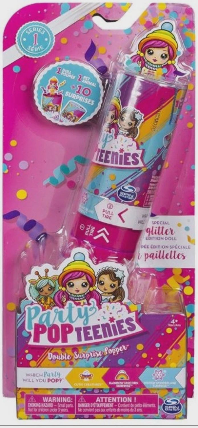 Case of 30 Party Pop Teenies Double Surprise Popper Series 1 Glitter Edition! Brand New
