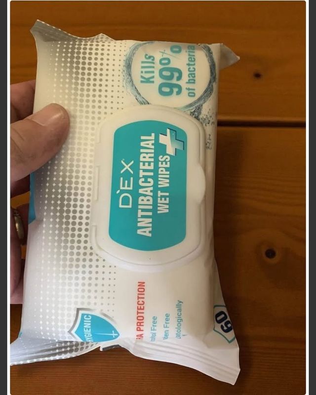 DEX Antibacterial Wet Wipes  60 Wipes per Pack  24 Packs Total