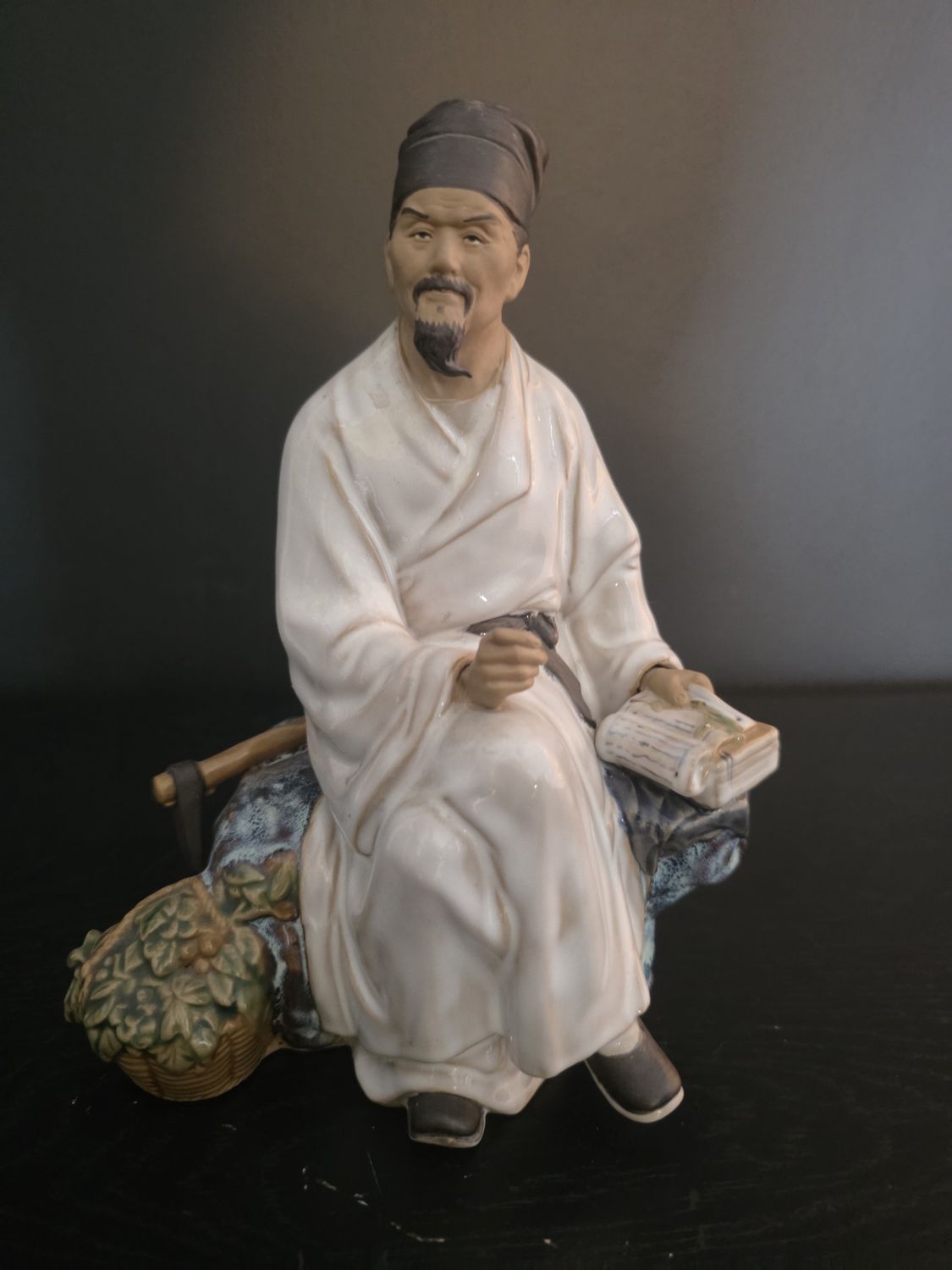 Vintage Chinese Pottery Figure Old Man mud man