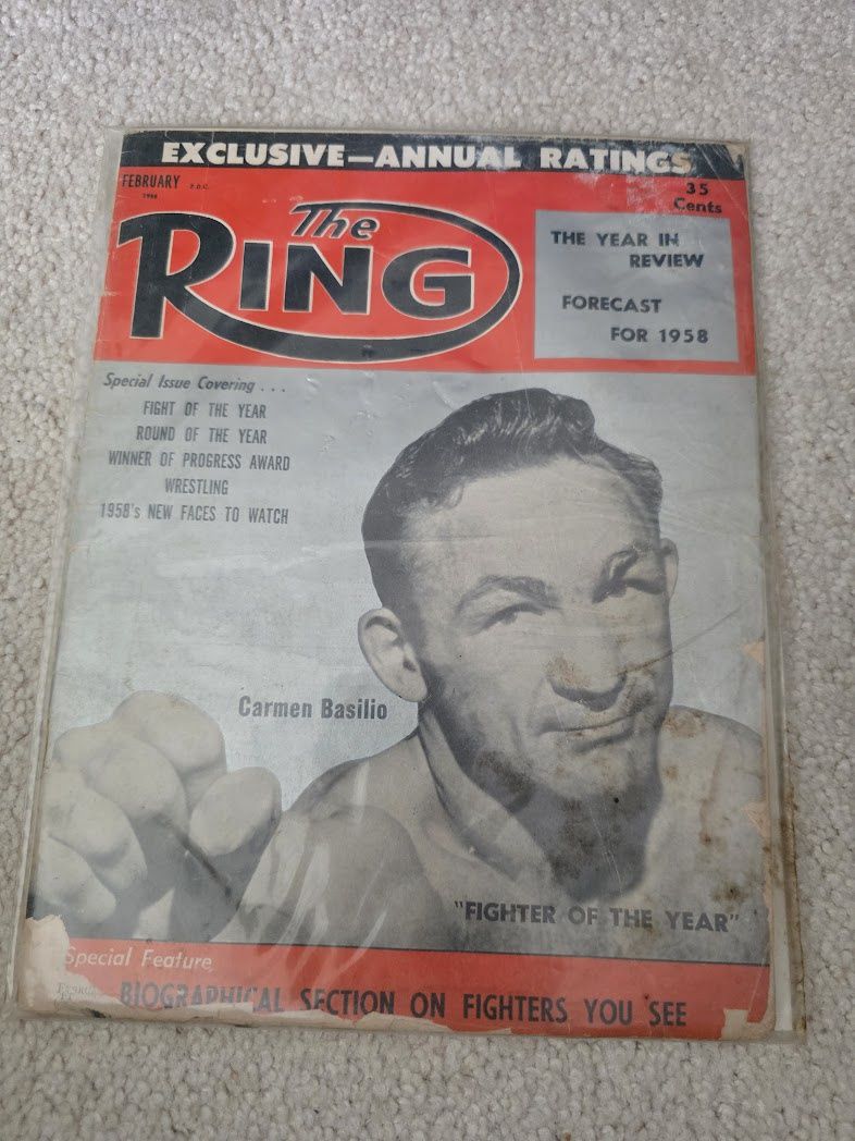 The Ring Magazine - February 1958 Issue with Fighter of the Year Carmen Basilio