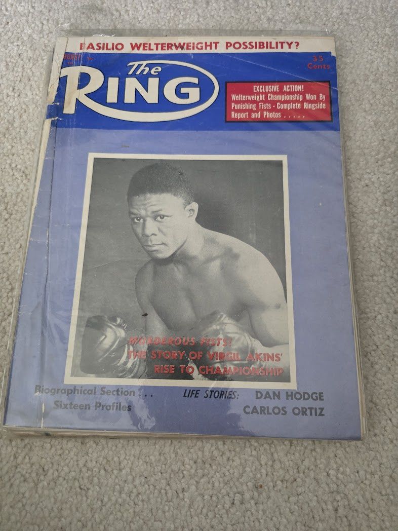 Vintage The Ring Boxing Magazine August 1958 VIRGIL AKINS
