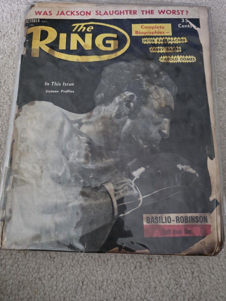 1957 OCTOBER THE RING MAGAZINE - CARMEN BASILIO