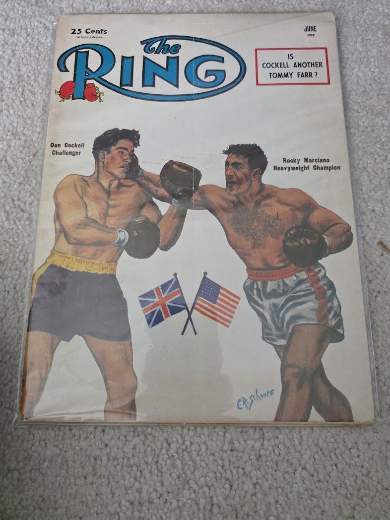 1955 The Ring Boxing Magazine June Rocky Marciano Don Cockell