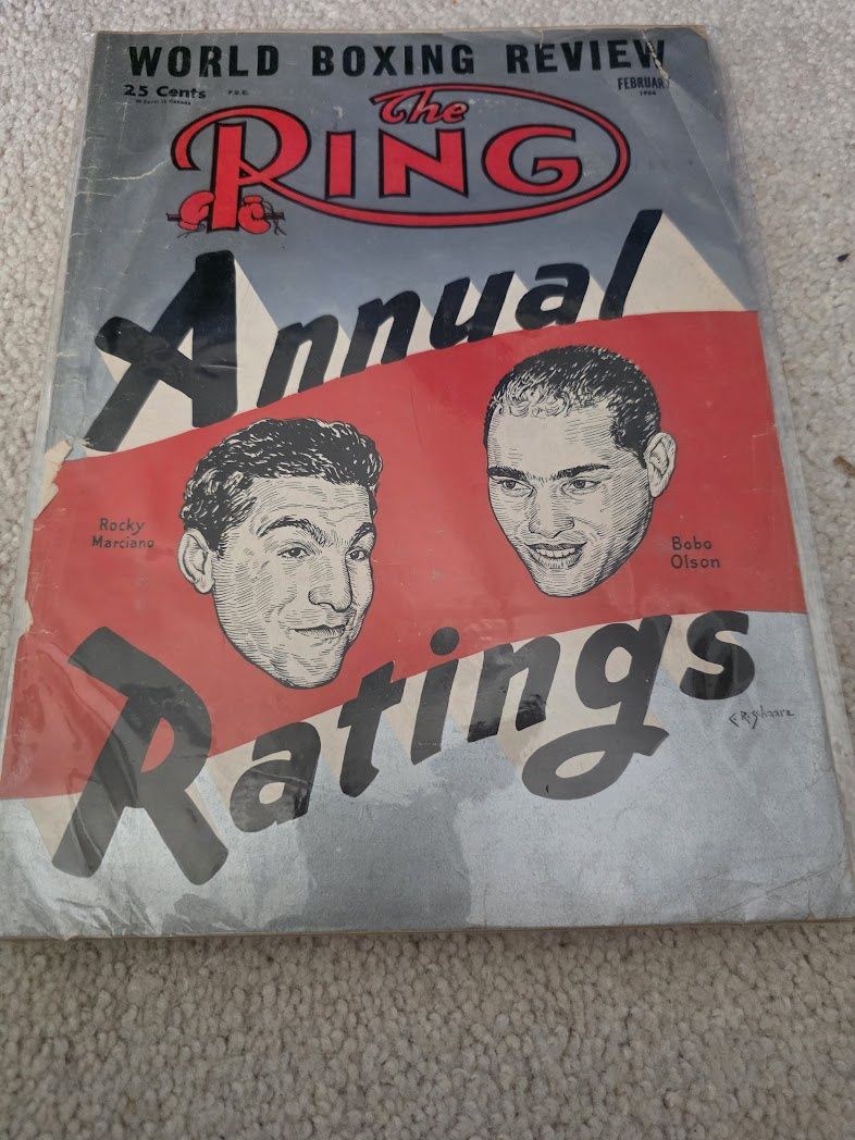 1954 The Ring Magazine February Rocky Marciano Bobo Olson