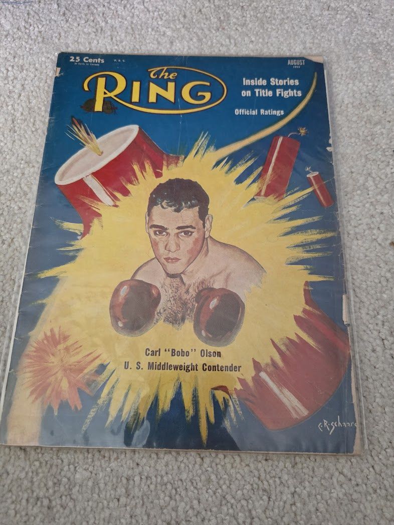 1953 AUGUST THE RING MAGAZINE - CARL BOBO OLSON