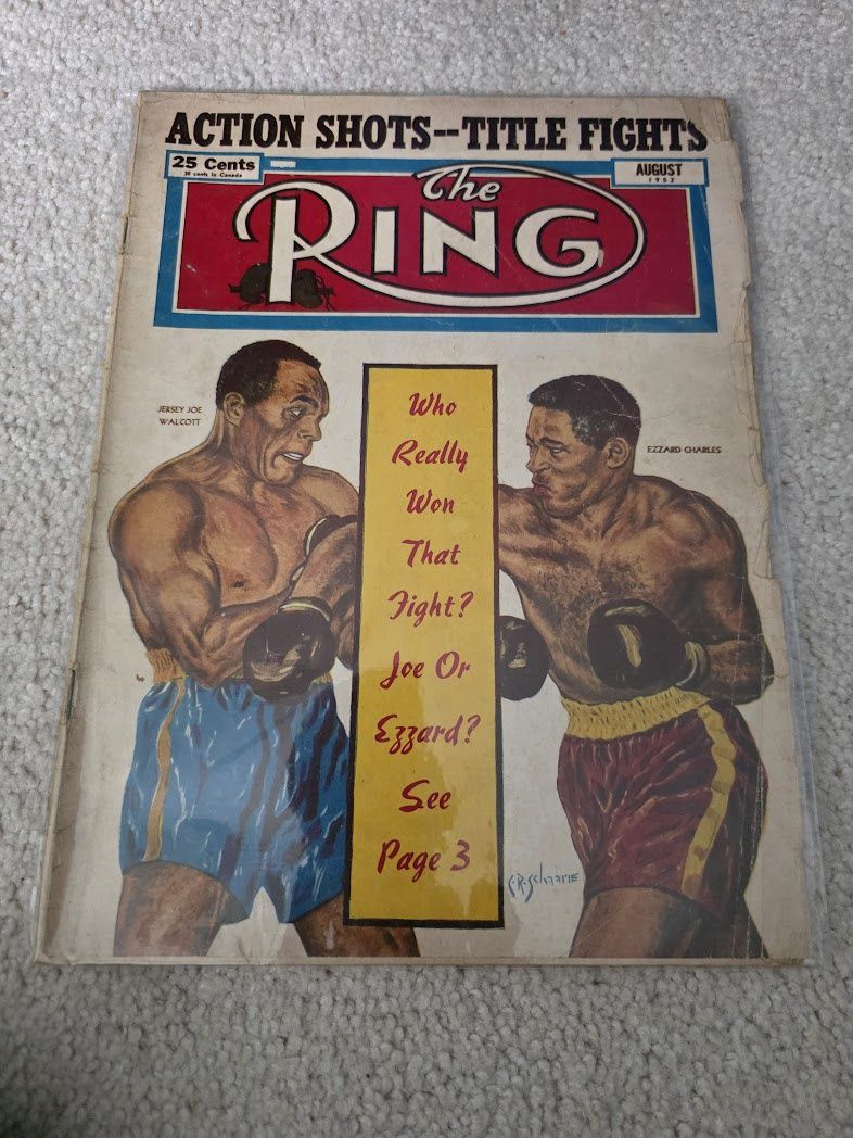 1952 The Ring Boxing Magazine August Jersey Joe Walcott Charles