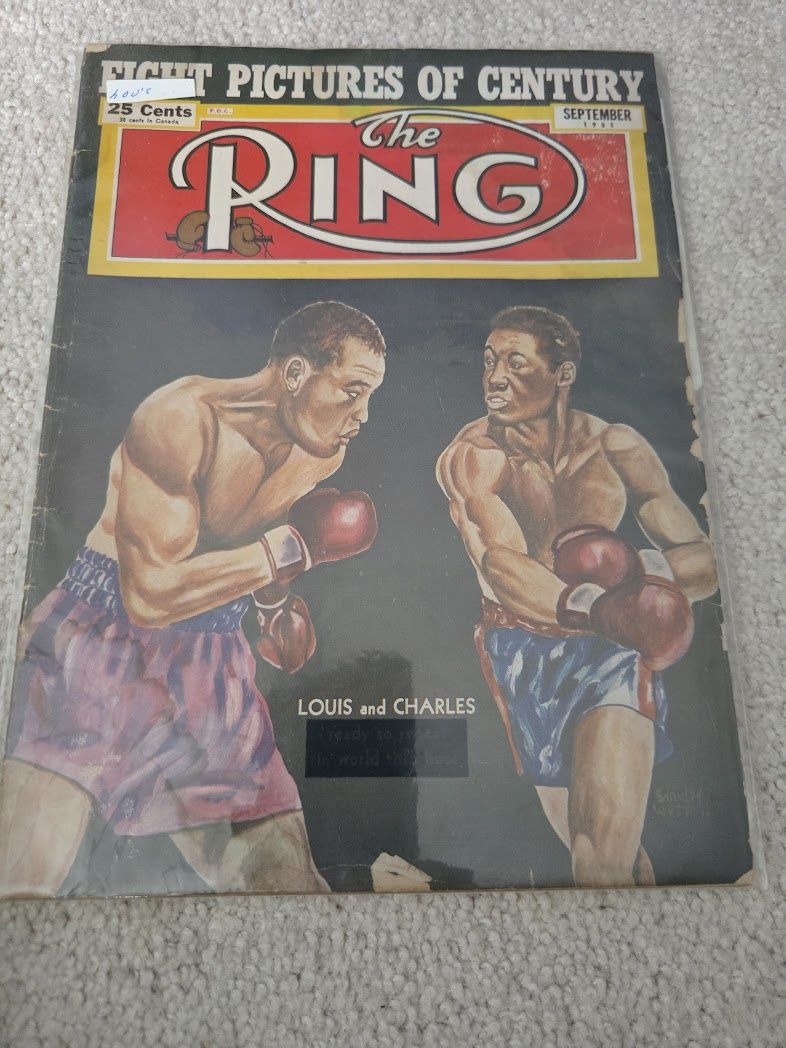 The Ring September 1951 Louis &amp; Charles Boxing Magazine