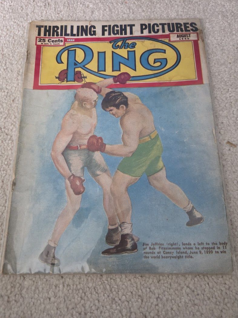 The RING August 1950 Boxing Magazine - Jeffries vs. Fitzsimmons