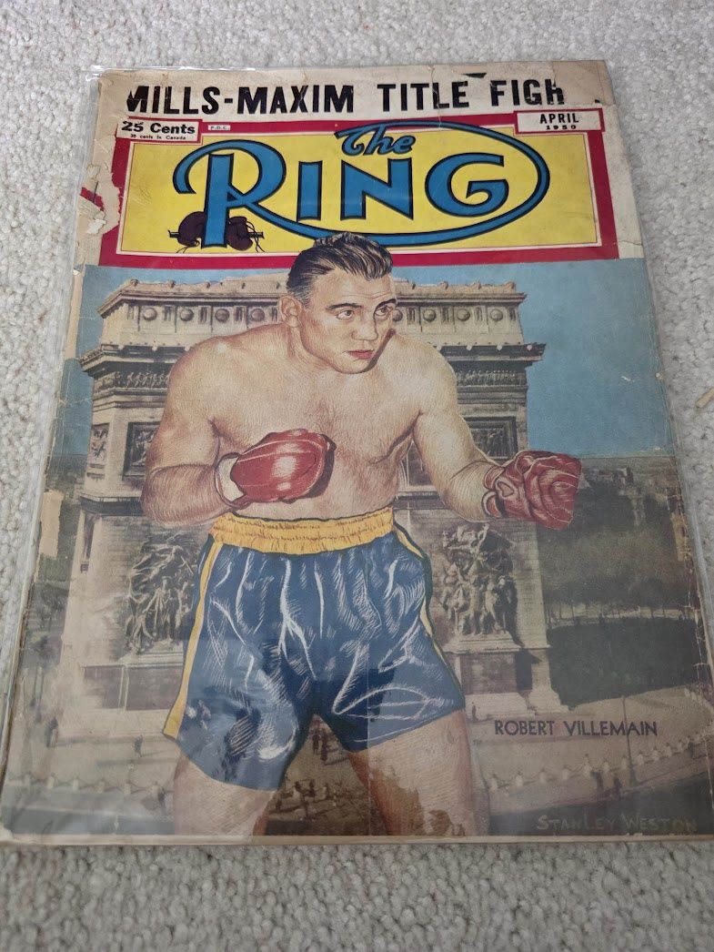 April 1950 The Ring Boxing Magazine Wrestling ROBERT VILLEMAIN JOEY MAXIM