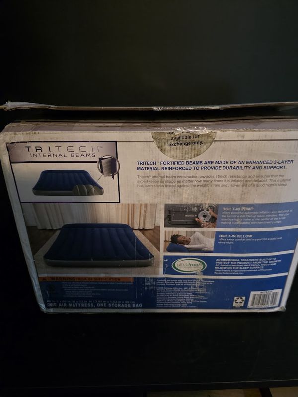 Bestway® Tritech™ 12 Inches Queen Air Mattress with Built-in Pump NEW OPEN BOX