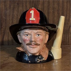 Royal Doulton The Fireman Character Jug D 6697 - 7”