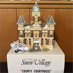 Vintage Dept. 56 Original Snow Village County Courthouse #5144-6 Original Box Pre-Owned