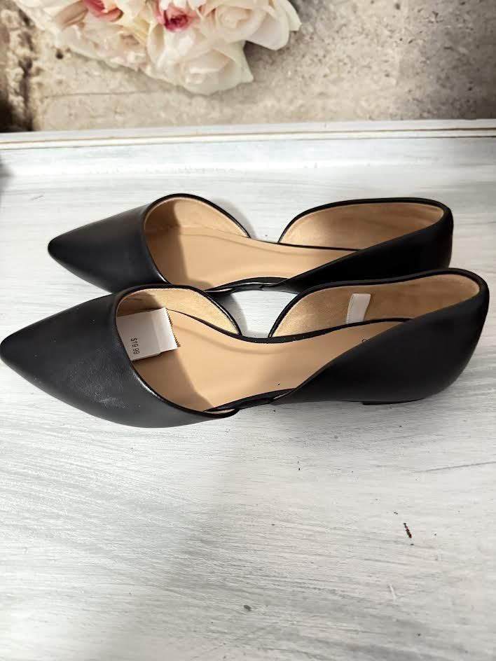 A New Day Juliet Black Flats with Memory Foam Insert Size 8