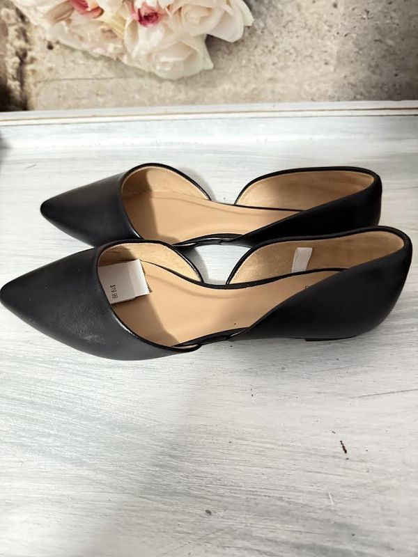 A New Day Juliet Black Flats with Memory Foam Insert Size 8