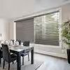 Driftwood Gray Cordless Premium Faux Wood blinds with 2.5 in Slats - 32.5 in W x 48 in L