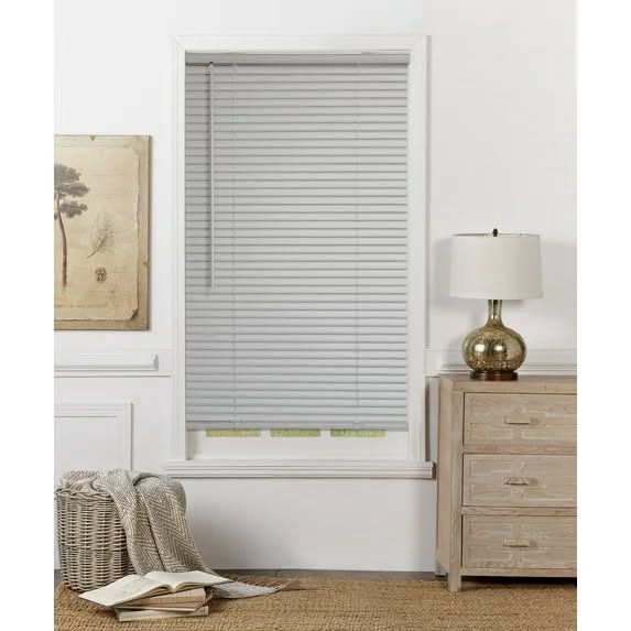 MainStays 1&quot; Cordless Vinyl Blind 31&quot;W x 72&quot;L Gray Room Darkening