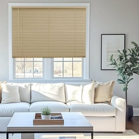 Chicology Cordless 1&quot; Vinyl Mini Blinds 42&quot;36&quot; Gloss Cappuccino