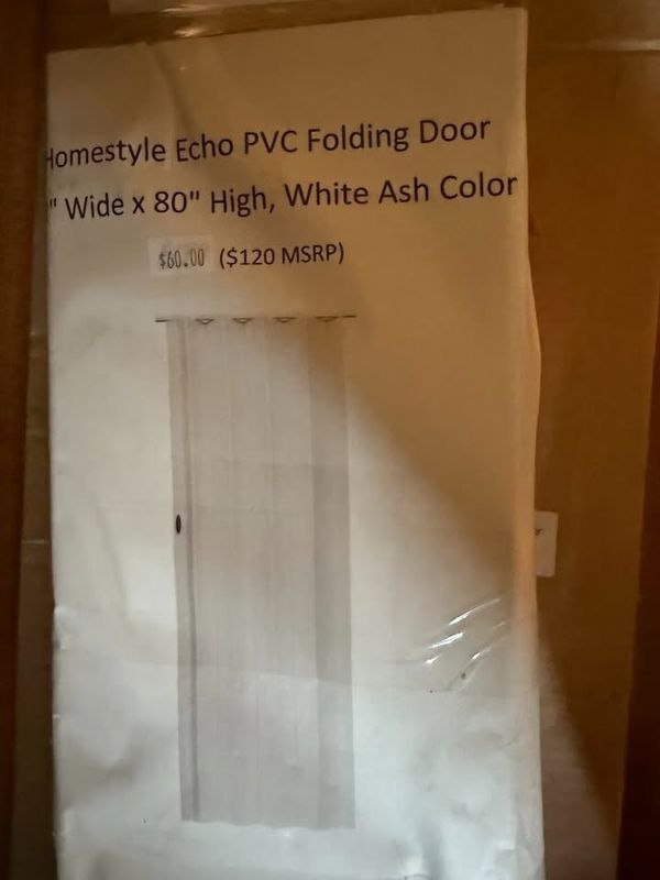 Homestyle Echo PVC Folding Door White Ash 36&quot; x 80&quot;