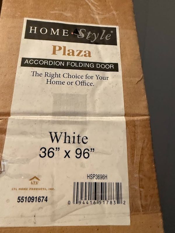 Home Style Plaza Accordion Folding Door White 36" x 96"