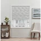 Prague Trellis Silver Cordless Total Blackout Roman Shade 31 in. W x 64 in. L