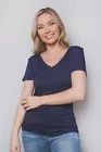 Women&#39;s Short Sleeve V Neck Solid Top Choose Color