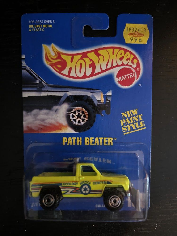1991 HOT WHEELS Path Beater Yellow Main Line #198 matchbox
