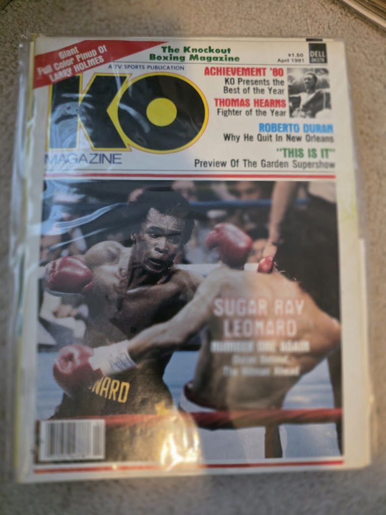 KO Magazine April 1981 Sugar Ray Leonard Cover | LARRY HOLMES POSTER