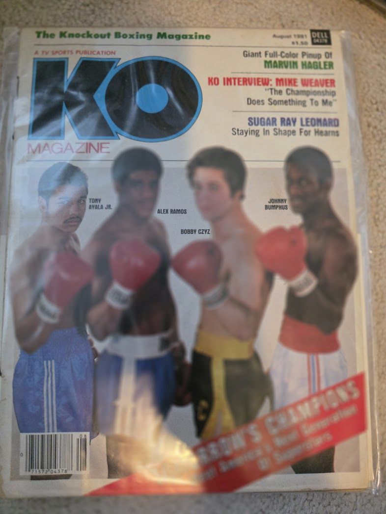 KO Magazine August 1981 Ayala Jr Ramos Czyz Bumphus Cover Marvin Hagler Poster
