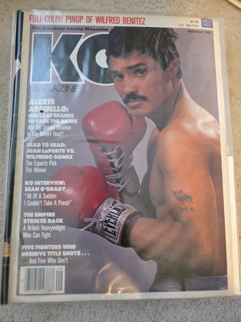 1983 September KO Knockout Boxing Magazine Alexis Arguello LaPorte Gomez Benitez