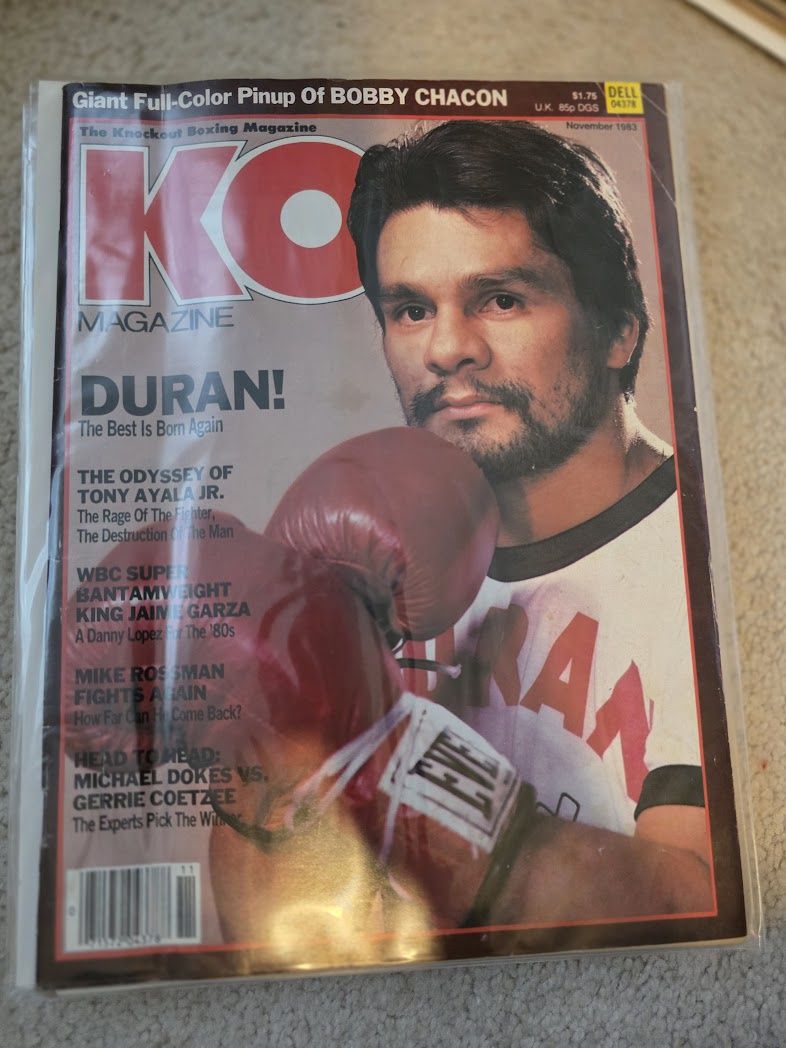 KO BOXING MAGAZINE NOVEMBER 1983 | ROBERTO DURAN COVER BOBBY CHACON POSTER