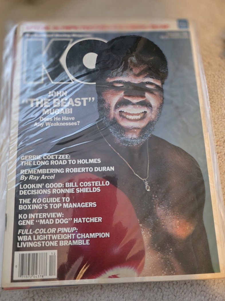 KO Boxing Magazine December 1984 John &quot;The Beast&quot; Mugabi Cover w Pinup