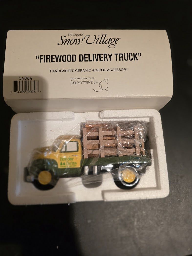 Department 56 Snow Village Firewood Delivery Truck # 54864 - Retired in Box
