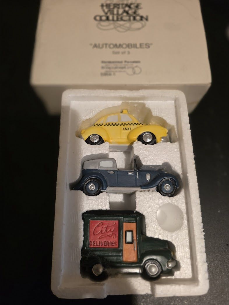 Department 56 -Automobiles- Set Of 3-Item # 5964-1- Heritage Village Collection