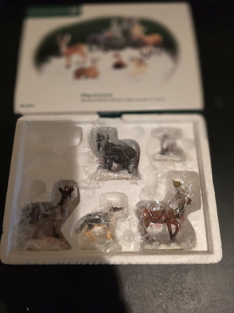 Dept 56 Village Accessories 52813 Woodland Wildlife Animals set of 5 Large 1999 MISSING 1 ANIMAL