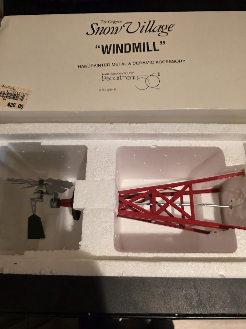 Dept. 56 The Original Snow Village Windmill - Retired - With Box - Christmas
