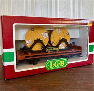 LGB 4002 G Scale Kabel Union Flatcar With Cable Reels + Box