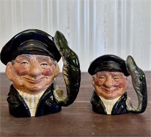 Royal Doulton Lobster Man Small &amp; Mini Character Jugs D6620/D6652 1967 4&quot; and approx. 2.75&quot;