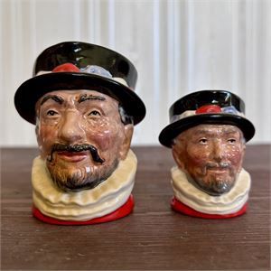 Royal Doulton Beefeater Small &amp; Mini Character Jugs D6233/D6251 England