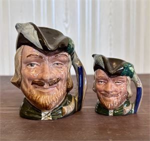 Royal Doulton Robin Hood Small &amp; Mini Character Jugs D6534/D6541 1959