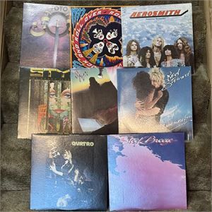 Styx, Kiss, Toto, Rod Stewart, Aerosmith, Quatro, Steel Breeze  Vinyl Records Lot of 8