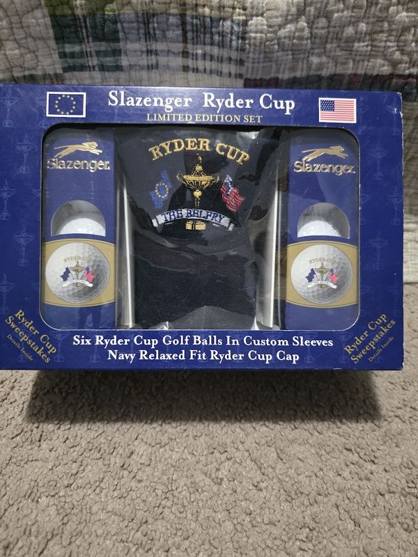 Slazenger 2001 Ryder Cup Limited Edition Set Belfry Hat Cap &amp; 6 Golf Balls New