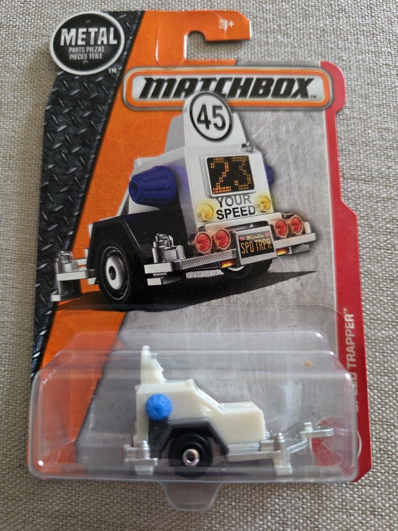 2017 MATCHBOX NEW MODEL SPEED TRAPPER #56 WHITE 45 YOUR SPEED SPD TRPR TRAILER