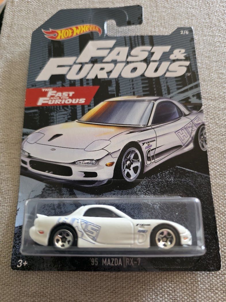 2018 Hot Wheels Fast And Furious 2/6 '95 Mazda RX-7 White