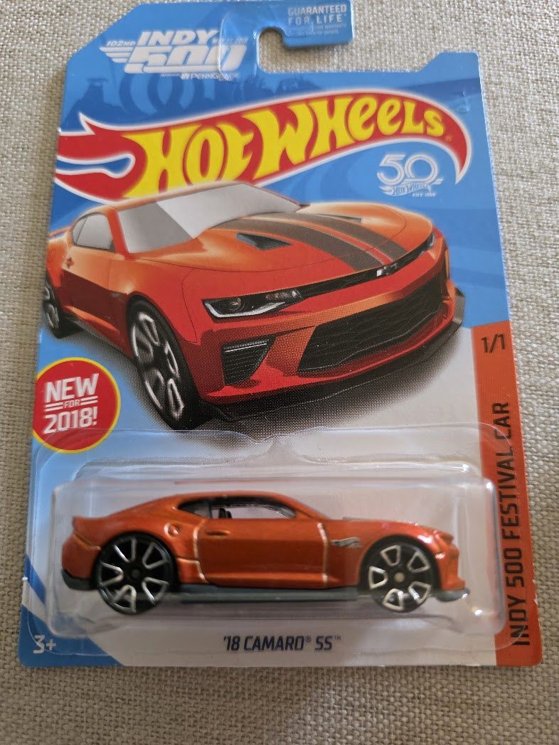 BRAND NEW HOT WHEELS 2018 INDY 500 FESTIVAL CAR '18 CAMARO SS ORANGE- 1:64
